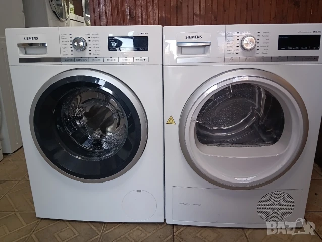 Комплект пералня и сушилня с термопомпа Сименс Siemens IQ 700 А+++ 9кг 2 години гаранция!, снимка 1