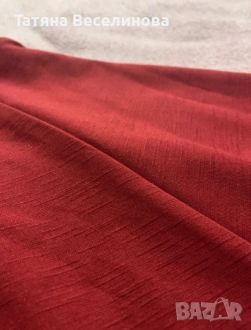 Червена разкроена дамска пола, снимка 3 - Поли - 53918316