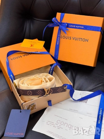 колани от естествена кожа в кутия, торбичка и сертификат valentino garavani louis vuitton , снимка 4 - Колани - 51896869