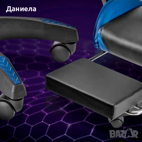 copy of Геймърски стол с регулируема височина, лумбална възглавница и метална основа, снимка 8 - Столове - 53246251