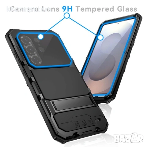 R-JUST удароустойчив влагоустойчив калъф с метална стойка и протектор за Samsung Galaxy S26 Ultra, снимка 4 - Калъфи, кейсове - 53705485