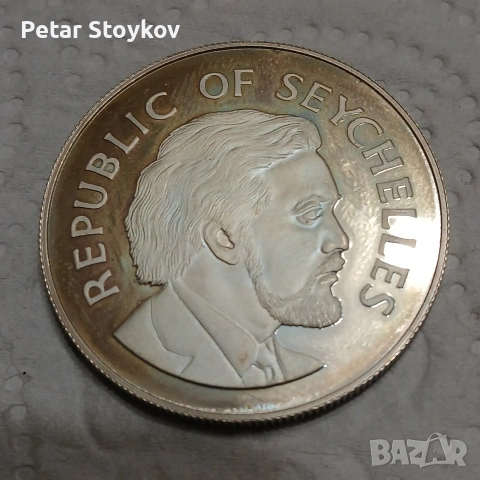 Сребърна монета., снимка 3 - Нумизматика и бонистика - 53077000