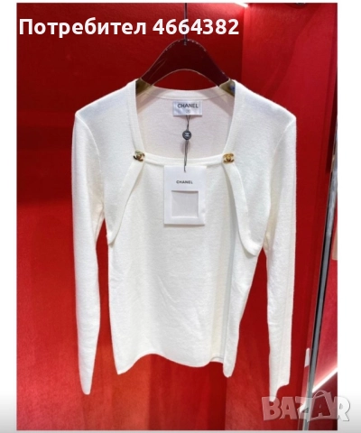 Бяла блузка Chanel, снимка 2 - Блузи с дълъг ръкав и пуловери - 52587567
