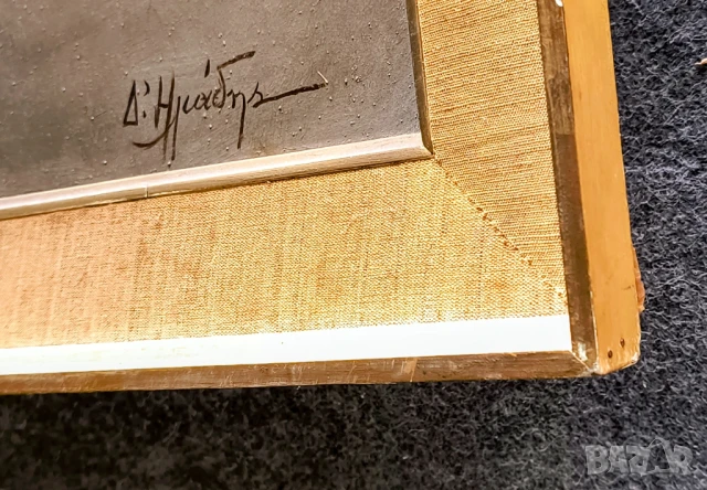 Оригинална маслена картина с цветя – подписана, Гърция, XX век, снимка 7 - Картини - 51236326