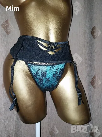 M/L Черен колан с жартиери за чорапи и прашка , снимка 4 - Бельо - 50172164