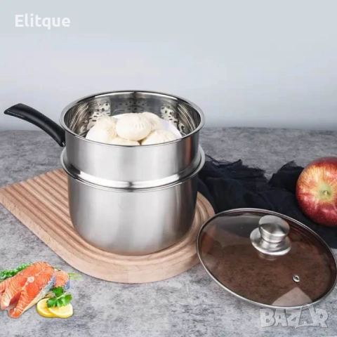 Многофункционална тенджера касерола от неръждаема стомана "Готвене на пара добавка в комплекта ", снимка 13 - Други - 52894808