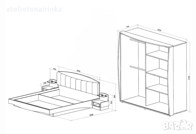 Спален комплект Кармен, снимка 2 - Спални и легла - 49174536