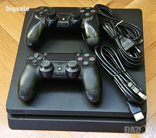 Playstation 4 Slim 1TB PS4 Плейстейшън слим конзола с 2 джойстика игра, снимка 1 - PlayStation конзоли - 32512962