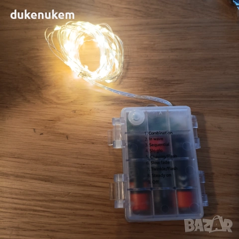 LED декоративни лампички на батерии – 5 бр. х 5 м, топло бяла светлина, снимка 11 - Декорация за дома - 53031435