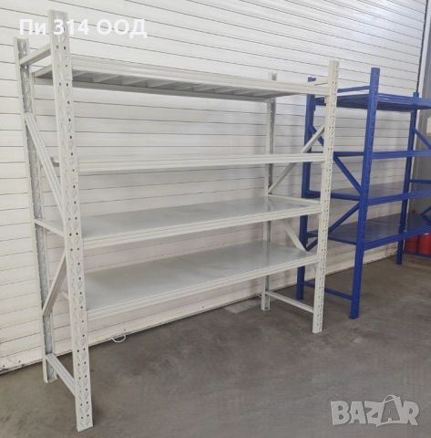 Метален стелаж с 4 рафта, снимка 7 - Стелажи и щандове - 51653266