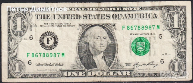 Банкнота 1 долар 1981 2001 2003 2006 2009 от САЩ, снимка 11 - Нумизматика и бонистика - 54162352
