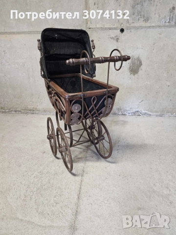 Ретро количка за кукли, снимка 2 - Антикварни и старинни предмети - 52996733