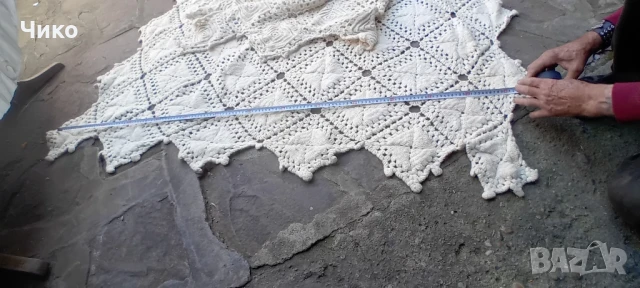 2бр стари ръчно плетени ретро покривки, снимка 11 - Антикварни и старинни предмети - 50781171