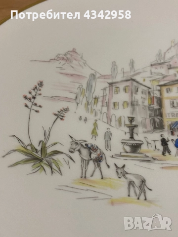 Hutschenreuther Selb. 1950 г. Порцеланова чиния., снимка 3 - Антикварни и старинни предмети - 52899190