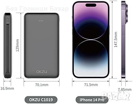 Нова Преносима външна батерия 10000mAh с бързо зареждане 22.5W PD QC Power Bank, снимка 7 - Външни батерии - 51668442