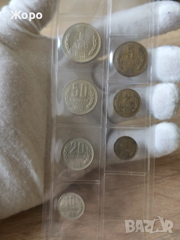 Пълен лот циркулационни монети 1981 година България 