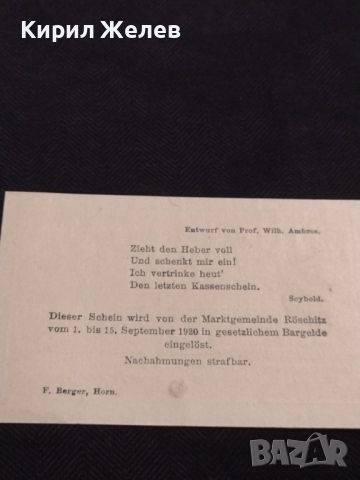 Банкнота НОТГЕЛД 10 хелер 1920г. Австрия перфектно състояние за КОЛЕКЦИОНЕРИ 45150, снимка 9 - Нумизматика и бонистика - 45503810