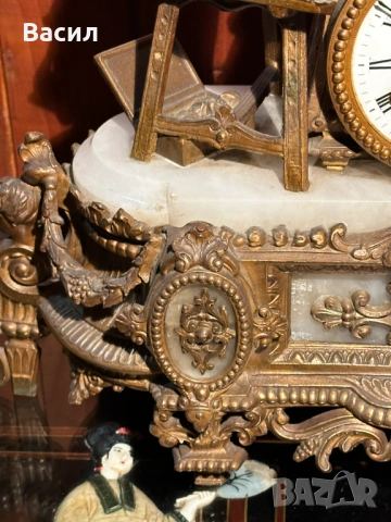 Каминен часовник мрамор , снимка 7 - Антикварни и старинни предмети - 54246773