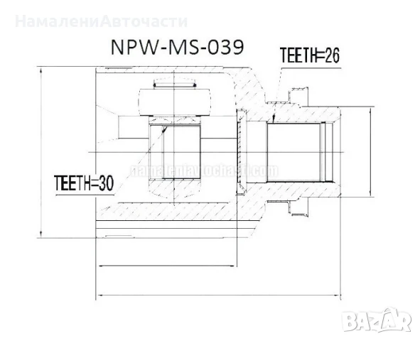 Предно дясно вътрешно каре MN156654 NPWMS039 Mitsubishi