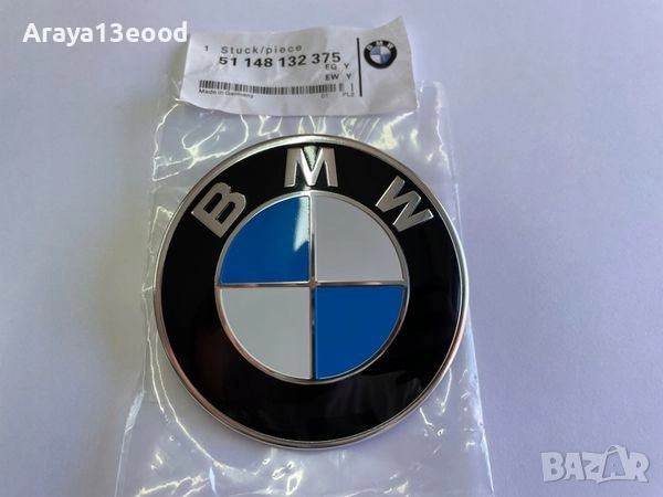 2бр. Емблема за преден капак BMW бяло/синьо 82мм, снимка 3 - Аксесоари и консумативи - 51438992