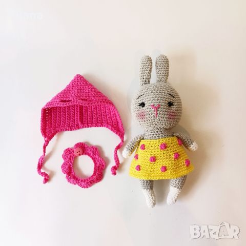 Детска играчка зайче, ръчна изработка, плетени играчки, подарък за момиче, снимка 9 - Други - 45387112