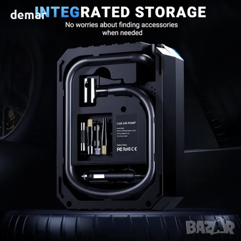 Ipflin преносима помпа за гуми 12V DC, предварително зададено налягане и автоматично изключване, снимка 7 - Аксесоари и консумативи - 49869794