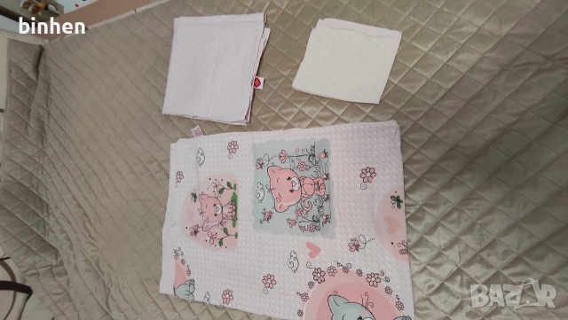 Бебешки чаршафи и олекотена завивка за бебешко креватче, снимка 5 - Спално бельо и завивки - 52584168