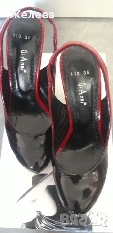 Дамски обувки Gianni, с отворена пета, #36, естествена кожа-лак, снимка 3 - Дамски елегантни обувки - 46281339