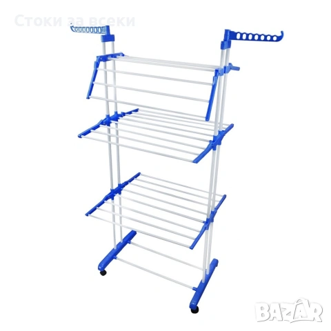 Сгъваем сушилник за дрехи на колелца – практична стойка за сушене на пране, снимка 14 - Други стоки за дома - 53308292