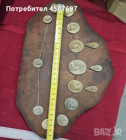 Антично Колие от камеи от лава., снимка 6 - Колиета, медальони, синджири - 53089455