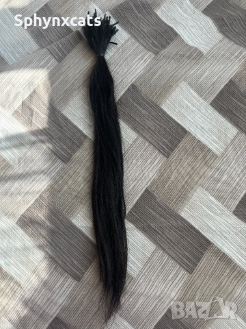 Естествена коса на кератинови кичури 60см естествена коса от диверсо - руси и тъмни, снимка 7 - Аксесоари за коса - 52522488