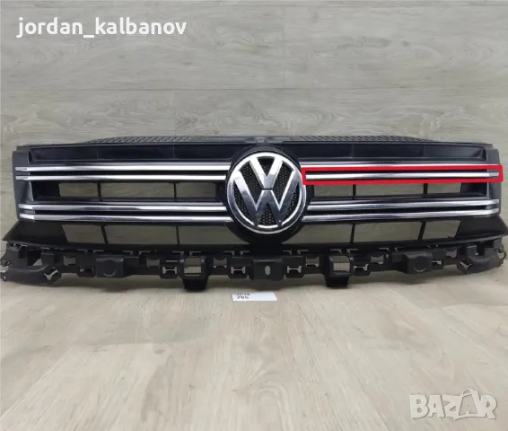 Лява средна горна никелова лайсна на предна решетка Тигуан Vw Tiguan само за 30лв. 5n0853767j, снимка 1 - Части - 48735331