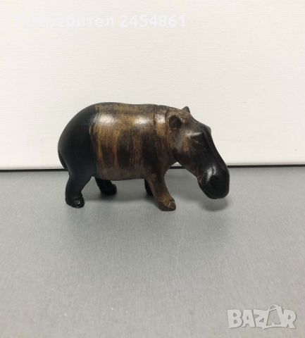 Африка, дървена статуетка, хипопотам, ръчна изработка, абанос , снимка 1