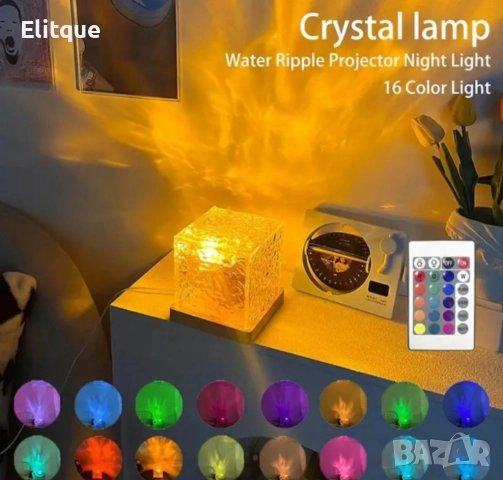 Елегантна кристална квадратна лампа с променящи се цветове, снимка 5 - Други - 52820244