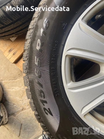 Оригинални джанти Audi 16” 5x112 ET33 + зимни гуми Pirelli Sottozero 215/65 R16, снимка 7 - Гуми и джанти - 53763253