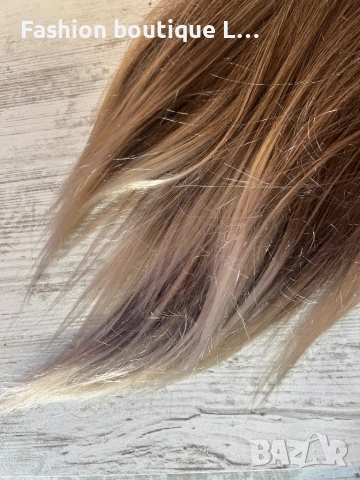 Перука с бретон в сребристо сив цвят с бели връхчета ❤️, снимка 2 - Аксесоари за коса - 53005840