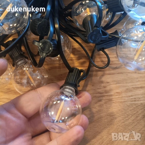 Външни LED лампички G40, 46+3 крушки, IP45, за градина и парти декорация, снимка 8 - Лед осветление - 52638155