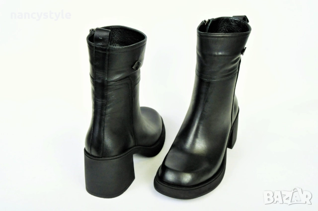 NEW! Кожени дамски боти на ток, снимка 3 - Дамски боти - 52289972