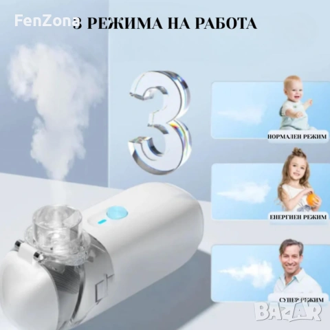 Инхалатор Ултразвуков аерозолен небулизатор Mesh ZH-N3 – бърза и тиха терапия, снимка 4 - Други стоки за дома - 53944563