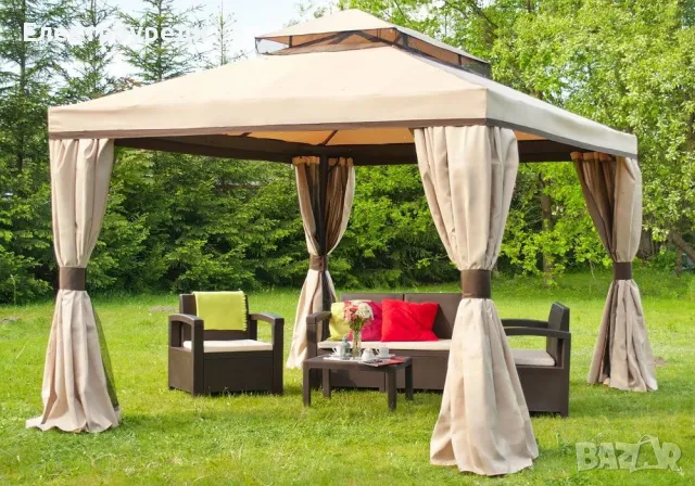 Луксозна Градинска Шатра с мрежа против насекоми 3.36x3.36 м., снимка 4 - Градински мебели, декорация  - 49544638