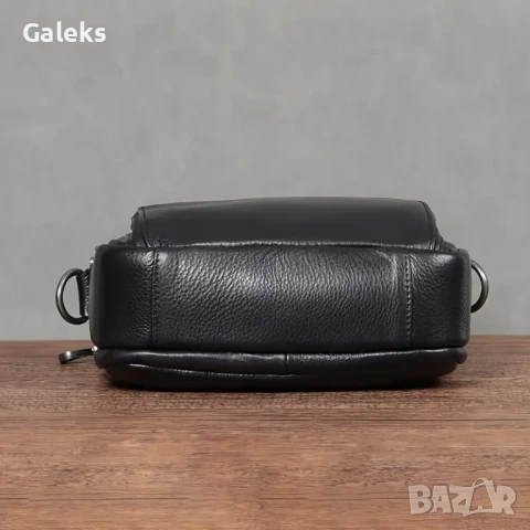  Мъжка ултра/луксозна, премиум кожена чанта /Черна естествена кожа!, снимка 15 - Чанти - 50443577