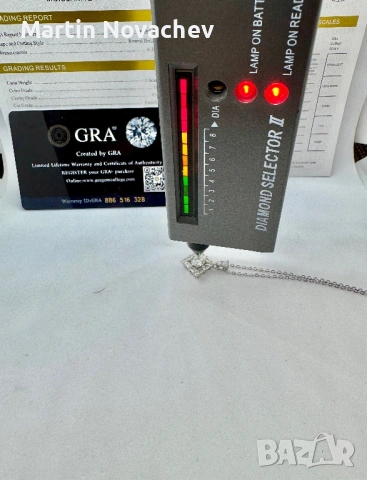 Сребърно колие с мойсанит (Диамант) 1 карат, снимка 10 - Колиета, медальони, синджири - 53424016