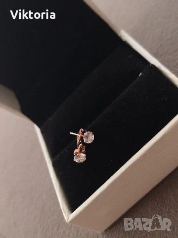 позлатени сребърни обеци , снимка 1