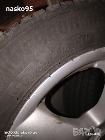 Летни гуми205/55/16 + лети Джанти 16 ки за Тойота 5×114.3 - 16 ки, снимка 4 - Части - 52958272