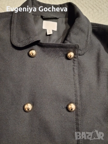 късо палто H&M XXL тъмносиньо, снимка 5 - Якета - 52030111