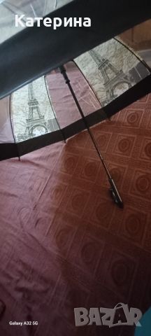 Прозрачен чадър с Айфеволата кула, снимка 1 - Други - 46407109