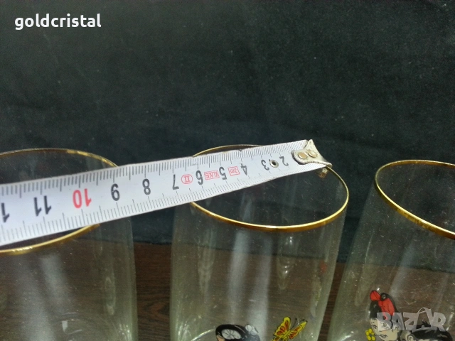 стари стъклени чаши детски мотиви , снимка 3 - Антикварни и старинни предмети - 53890862