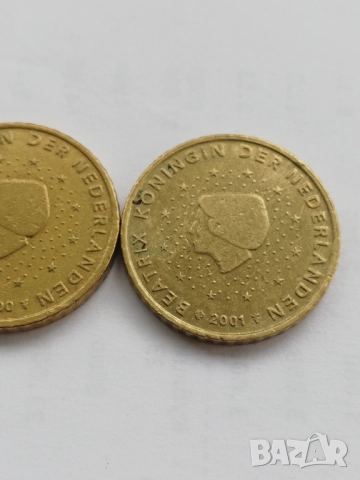 лот 50 евро-цента Холандия 2000-2001 г., снимка 3 - Нумизматика и бонистика - 52351695