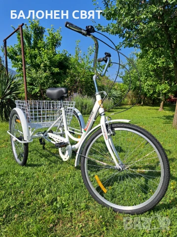 MEGA BRAND Практичен Триколесен Велосипед с три гуми Триколка за всеки, снимка 3 - Велосипеди - 51050101