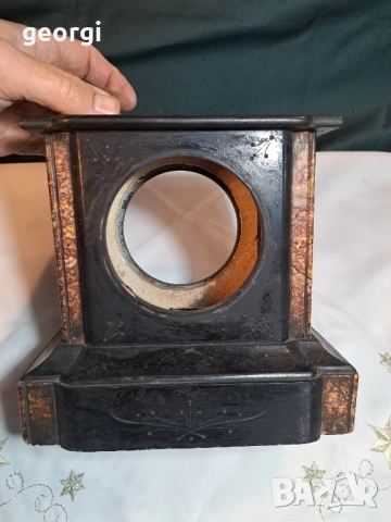 корпус от черен мрамор за каминен часовник , снимка 2 - Антикварни и старинни предмети - 52017047